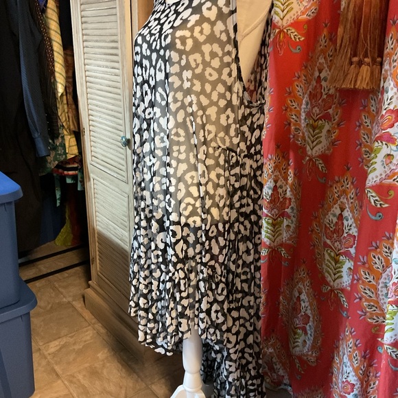 Zadie B’s mesh layering dress smock leopard print 2X - Picture 2 of 5
